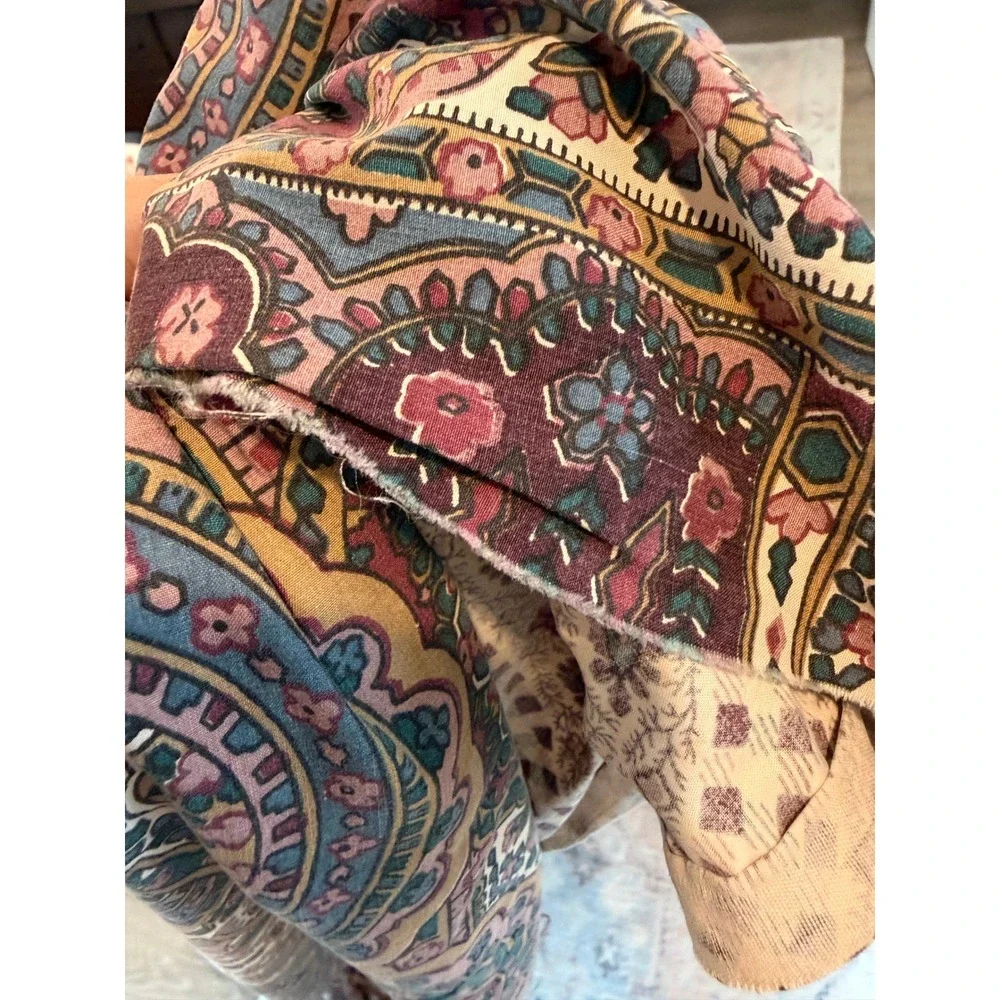 Vintage 1986 Martex Liberty of London Queen Flat Sheet Cotton Paisley Floral